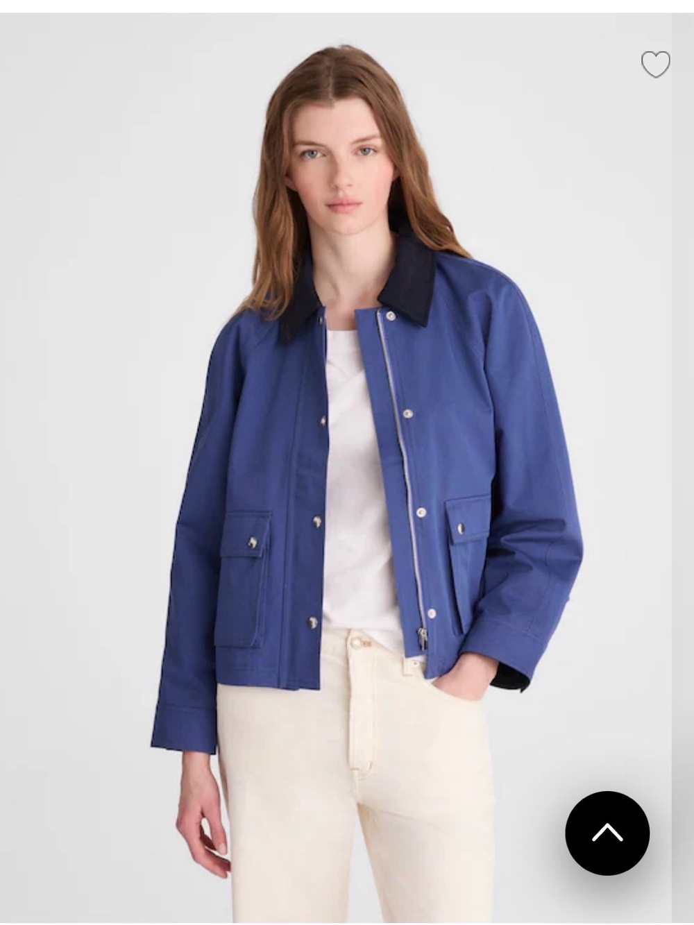 Madewell the Billie Blue Utility Jacket with Dark Collar